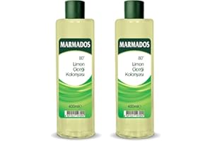 ‎MARMARA 2x 400ml MARMARA Marmados Limon Kolonya 80° | Lemon Eau de Cologne | After Shave | Rasierpflege | Rasierwasser | Duftwasser mit Zitronenduft