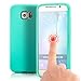 Produktbild Saxonia Samsung Galaxy S6 Hülle Silikon Case Schutzhülle Silikon Touch View Cover mit Fenster Grün
