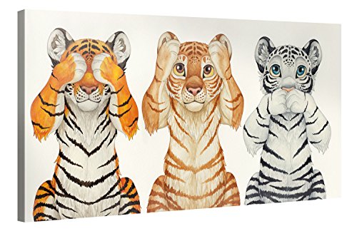 Gallery of Innovative Art Tableau Décoration Murale 100x50cm - See No Evil - Impression sur Toile XXL Tendue sur 2cm Châssis en Bois - Déco Chambre Enfant - Dolphy x