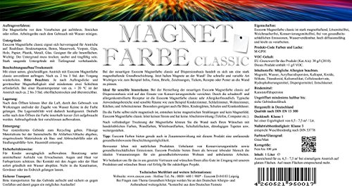 Jetzt noch stärker! 1 Liter Esocor® Magnetfarbe classic + 5 Neodym- Test Magnete Gratis – verleiht jeder Wand Anziehungskraft – stark magnethaftend – sehr Allergikerfreundlich – Ohne Konservierungsmittel – Ideal für sensible Innenräume - 5