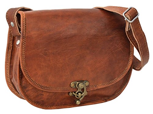GustiEdda Women's Leather Shoulder Bag Handbag Vintage Brown Leather, brown, One Size