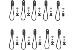 UP100 10 Sets Stayput Shock Cord Loop Bungee Clip Pull Tie Down Tarp Canvas Knobs for Marine Truck Car RV Boat Covers