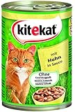 Kitekat Katzenfutter Huhn in So&szlig;e, 12 Dosen (12 x 400 g)