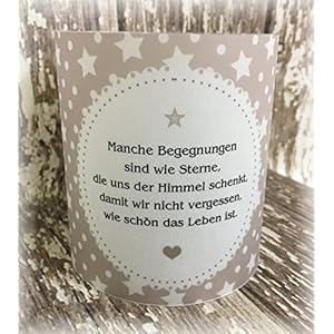 4er Set Tischlicht Tischlichter Weihnachten Weihnacht Advent Weihnachtszeit Sterne Sternchen Deko Tischdeko Geschenk personalisierbar taupe stein hellbraun