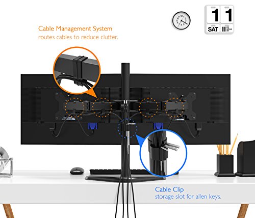 1home 13″-27″ Monitor-Tischhalterung für LED und LCD Monitor Schreibtisch Monitorständer neigbar 180° schwenkbar 360° höhenverstellbar 10 kg für jeden Monitor (2 Monitor) - 6