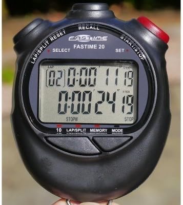 Fastime 20 Water Resistant Case Pacer &amp; Time Dual Display Handheld Stopwatch by Fastime