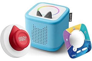 tonies Toniebox 2 Tonieplay Bundle Incl. 1 Tonieplay Spiel + Controller: Disney Quiz, Himmelblau, Audioplayer für Hörbücher, Lieder, Einschlafen und Tonieplay für Kinder