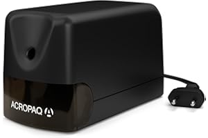 ACROPAQ Sacapuntas electrico - Profesional, Para lápices de hasta 8 mm de diámetro, Afilado rápido, Para oficinas y escuelas - Sacapuntas con Deposito, Afilalapices