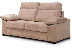 DESCANSIN Sofá Cama Italiano 3 Plazas con colchón de 140x190 - Apertura Italiana - Tela Variada - Madera Pino - Colchón de 15cm de Grosor (Beige)