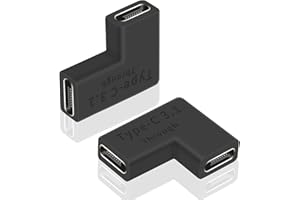 Duttek Adapter USB C pod kątem prostym, USB C żeński do żeńskiego, adapter USB typu C obsługuje wideo 4K, transfer danych 10 Gb/s i szybka ładowarka PD, pasuje do urządzeń z portem typu c