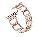 Produktbild Altsommer Armband für Apple Watch Series 4 40mm Echtes Edelstahl Armband mit Raffiniertes Doppelfaltschließe,Hollow Edelstahl Armbände, Edelstahl Replacement für Damen Herren (Rose Gold)