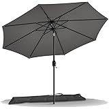 VOUNOT 270 cm Ombrellone da Giardino, Parasole Spiaggia Inclinabile con Manovella, Protezione UV per Terrazza, Giardino, All'