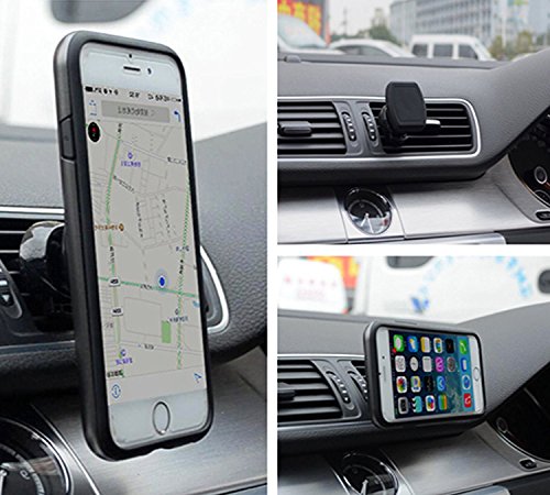 lucklystarÂ® Supporto Magnetico di Movil per griglie del aria di auto supporto rotazione di 360??Â° accessori per dispositivi portatili per iPhone 7/6Â Plus/6S/6/Se/Android Smartphone GPS Navigatore (Nero)