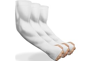 beister Manchon Bras Homme & Femme (3/6), Anti UV Protection UPF 50+ Manche de Bras Avec Trou pour Le Pouce Refroidissement Antidérapants Manchette Gaming, Cooling Sport Compression Arm Sleeves