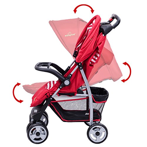 Safeplus Kinderwagen Buggy Sportwagen Reisebuggy Spazierwagen Kinderbuggy Babywagen klappbar Farbwahl - 3