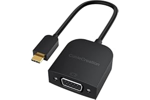 CableCreation USB C to VGA Adapter 1080P@60Hz, USB Type C to VGA Converter Compatible with MacBook Pro, Mac Mini, Surface Book 2, XPS 13/15, iPad Pro 2020, Galaxy S22/S21 and more