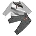 Produktbild Baby Bekleidungsset Winter Yanhoo Baby Langärmel Stripe Rundkragen Pullover Langarmshirt Top + Hosen-Set (6M-24M)