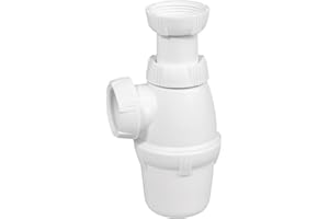 Wirquin 30723136 Siphon de lavabo Ø32 réglable en hauteur, blanc
