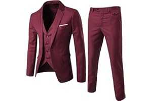 AIDODMOM Abiti Uomo Eleganti Completi 3 Pezzi Regular Fit Abiti Formale Suit Sartoriale Vestito Un Bottone Blazer Giacche Casual Pantaloni Abiti da Lavoro con Tasche Chic Comode Conformato Casual