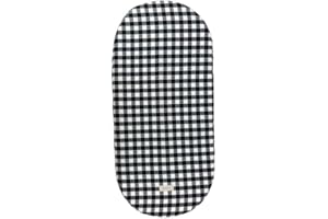 Cosamui Bajera algodón 100% colchón del capazo - Universal - Funda Universal capazo para bebé (Vichy Negro)