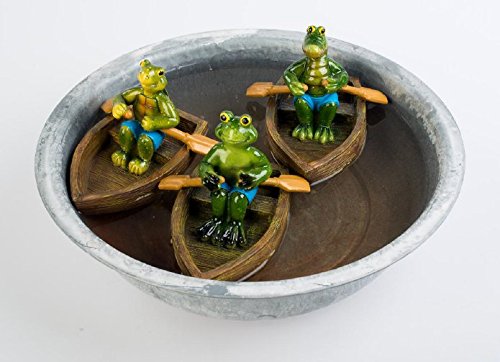 Formano 722249 Figuren im Boot 3sort. 1 St. 16cm schwimmende Teich - oder Pool-Figuren aus glänzendem Kunststein aufwendig von Künstlerhand gestaltet und bemalt