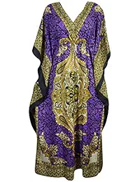 Indiatrendzs Women Kaftans Light Viscose Lounger Dress Kaftan Dress Evening wear 56"