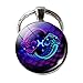 Price comparison product image Diadia Smartwatch 12 Constellation Keychain Zodiac Sign Pendant Double Face Keyring Key Holder Gemstone Metal Keychain Your Exclusive Identity (I)