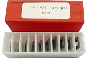 ZYWUOY 10 Pcs Carbide Inserts, Square Straight Carbide Blades for Woodturning 11×11×2.0mm Replacement Cutter