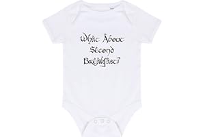 MIAMMO What about second breakfast greedy hobbit quote baby grow vest