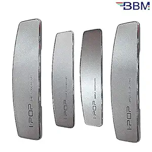 BBM I-POP Durable Plastic Glossy Finish Universal Car Door Guard for Chevrolet Sail (Pack of 4) (Silver)