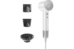 Laifen Asciugacapelli 200 Milioni di Ioni Negativi, Swift Serie da Viaggio con Motore Brushless da 110.000 Giri/Min, Asciugacapelli Ad Alta Velocità Silenzioso(Bianco)