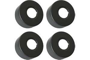 Hugwish Rosetten Für Duscharmaturen 3/4" 27mm x 66mm x 30mm in Höhe 4tlg, Rosette Wasserhahn Innenhahn ø 26mm, Rosetten Für Armaturen Duscharmatur Silber (Schwarz, Ø 66 mm x 30 mm)