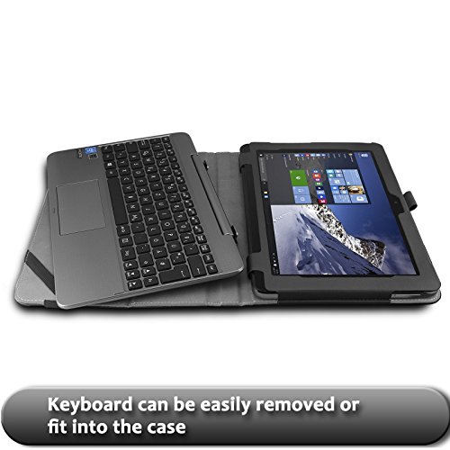 ASUS T101HA / Transformer Book T101HA Hülle Case -Infiland Slim Fit Folio PU-lederne dünne Kunstleder Schutzhülle Cover Tasche für Asus T101HA-GR004T / GR001T 10.1 Zoll Tablet-PC 2016 (mit Auto Schlaf / Wach Funktion, Tablet und Tastatur sind nicht entgehaltet)(Schwarz) - 6