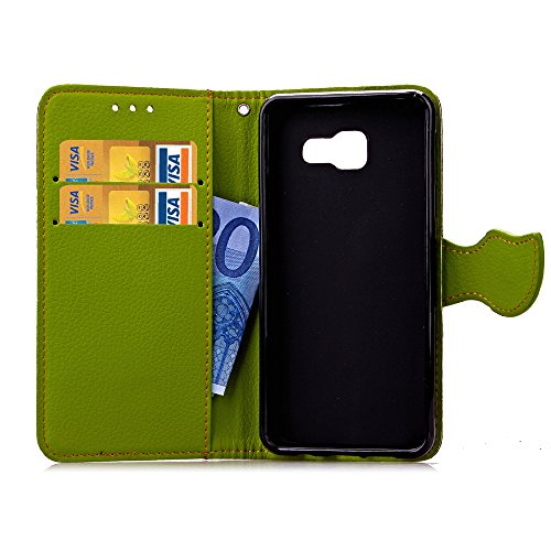 Samsung Galaxy A5 2016 Hülle,Schutzhülle,Galaxy A5 Handyhülle Schutzhülle,Yica Leder Wallet Tasche Brieftasche Schutzhülle, Blumen Muster PU Lederhülle Flip Hülle Case für Samsung Galaxy A5 2016 (Braun) - 4