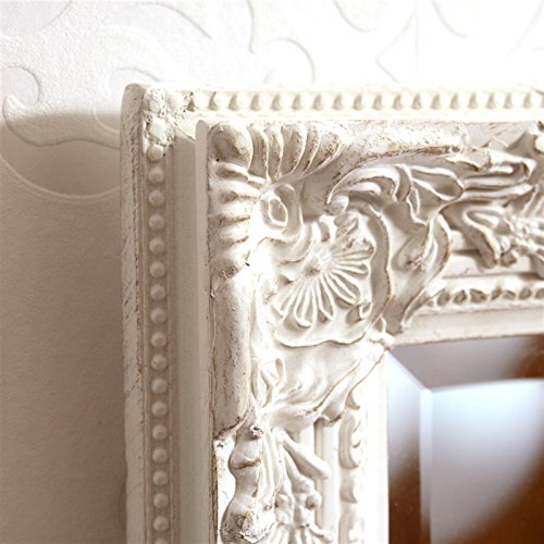 FACETTENSPIEGEL mit BAROCK HOLZRAHMEN 37x47cm von XTRADEFACTORY Wandspiegel Antik-Look weiß - 3