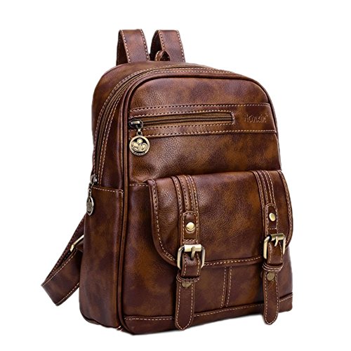 DELEY Mujere Vendimia Preppy Estilo Multi Bolsillo Bolso De Hombro Esc