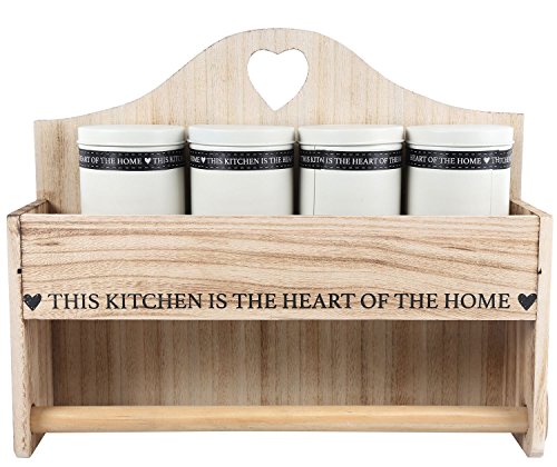 Heart Of The Home Holz Wand montiert Papier Küchenrollenhalter und Stauraum Mit Containern