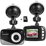 Foxcesd W1688 Mini Dash Cam with 16GB SD Card, Full HD 1080P Dash Camera for Cars with 140⁰ Wide Angle, G-sensor, Loop Recording, Motion Detection, Parking Monitor
