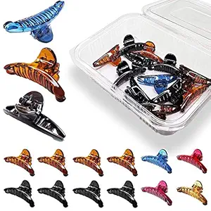 HKD SALES Small Size Clutchers For Hair Combo Pack Hair Claw Clips Clasp Korean Made Transparent Finish Butterfly Shape Hair Accessories For Women And Girls, Acrylic Material ? Pack of 6 PIS