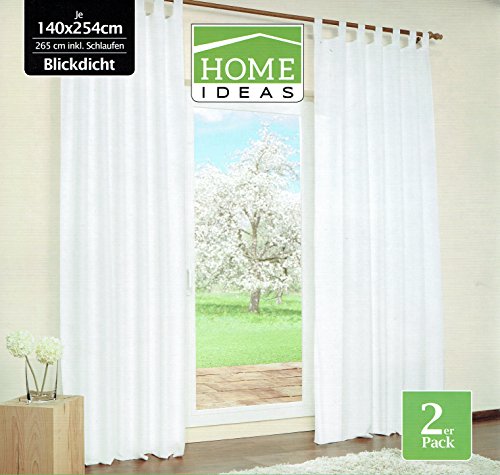 2er Set Dekoschal Blickdicht Gardine Vorhang Vorhänge 140x265cm Natur