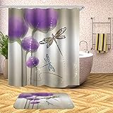 Material: cortina de ducha y tapete para puerta de tejido de poliéster impermeable. A prueba de, jabón anti-perfumado, sin desvanecimiento.