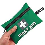 Mini First Aid Kit,92 Pieces Small First Aid Kit - Includes Emergency Foil Blanket,CPR Face Mask,Scissors for Travel, Home, Office, Vehicle,Camping, Workplace & Outdoor (Green)