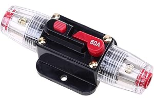 Mintice 12V 60A Auto Interruttore di Circuito Automatico in Linea Portafusibili Protezione Motore dell'automobile Stereo Audio Ripristina Manuale Fusibile