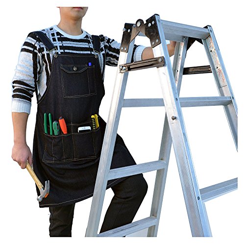 Eazeehome Werkzeugschürzen Denim-Gewebe Gartenwerkzeug Schürze Gartenschürze Arbeitsschürze Kochschürze Multifunktions - 5