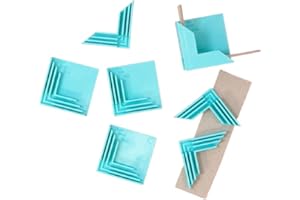 Craftelier - Set de 8 coins / équerres en forme de L pour carton | Adaptées pour des épaisseurs de 1,5 mm, 2 mm et 3 mm | Comprend un sac de rangement pour le kit de carton | Couleur turquoise