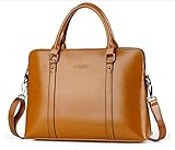 Femmes PU Cuir Imperméable À l'eau Porte-Documents Designer Ordinateur Portable Sac Fourre-Tout Sac À Bandoulière pour Apple Mac 13, 14, 15 Pouces Ordinateur,Orange,13Inch