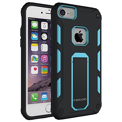 iPone 7 Funda Pegoo  iPhone 7 iPhone 6 iPhone 6S Caso universal del tel  fono  El Soporte Incorporado A Prueba de golpes Anti-Ara  azos y Polvo Mezcla Doble Capa Armadura Proteccion Caso Funda C  scara Caja para Apple iPhone 7 6 6S  4 7   Azul 
