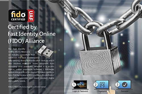 Mini-USB-Fingerabdruck-Leser für Windows10 Hello, PQI My Lockey 360° Touch Schnell passender multi-biometrischer Fido-Sicherheitsschlüssel - 5