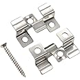 "vidaXL Decking Clips – 100 pcs Stainless Steel Clip and Screw Set for Composite Decking Boards – Silver, Easy to Use and Durable"