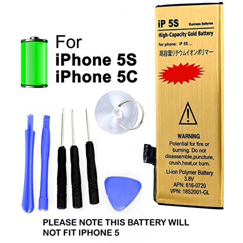 Replacement High Capacity Battery For iPhone 5s -Tools Included by pjp electronics
